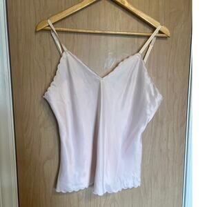 Vintage Scalloped Hem Cami Pink Ballerina Coquette Baby Pink Dainty